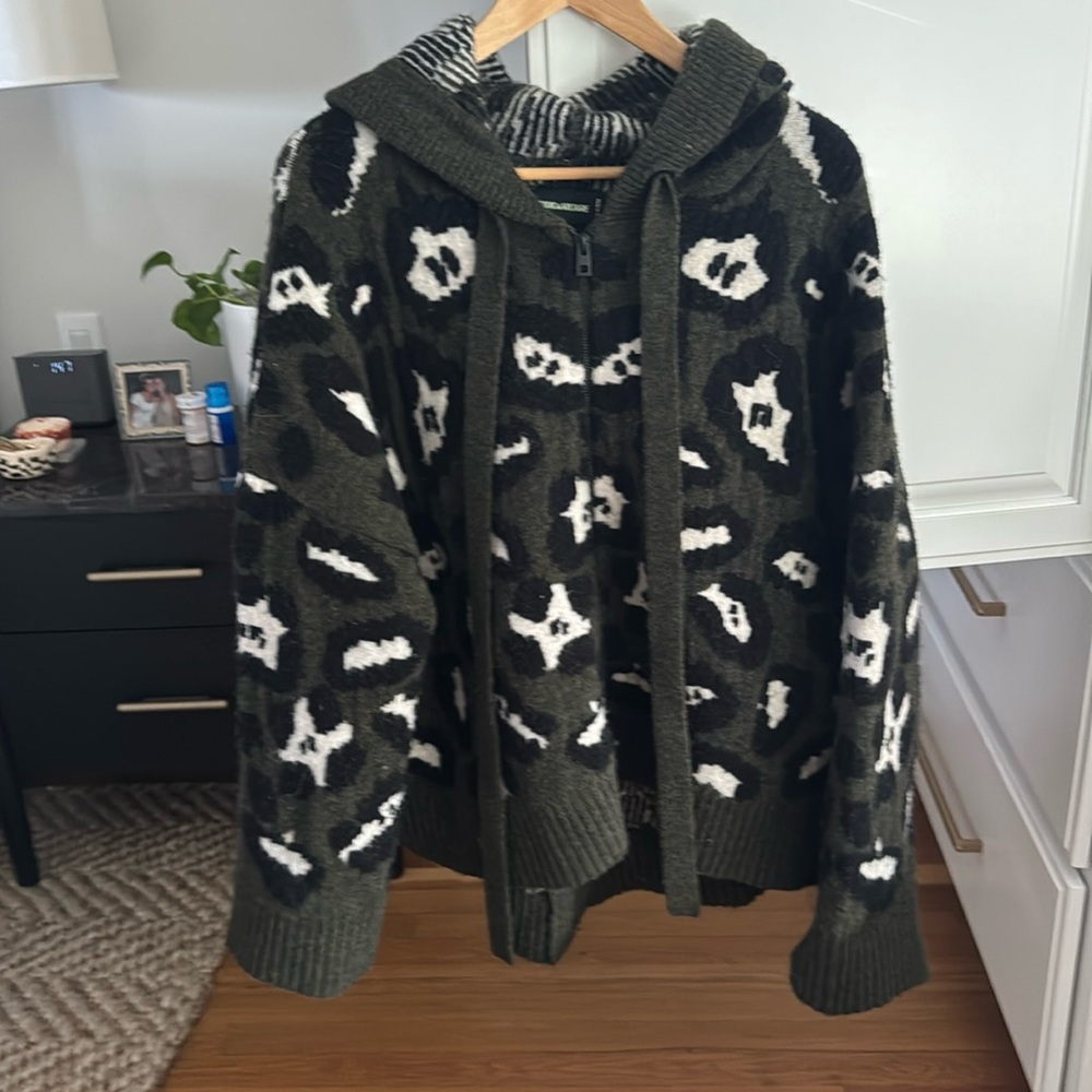 Zadig Voltaire oversized zip sweater. Medium